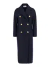 Harris Wharf London Blue Double-breasted  Coat With Wide Notched Revers In Black
