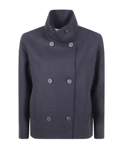 HARRIS WHARF LONDON DOUBLE-BREASTED HIGH-NECK COAT