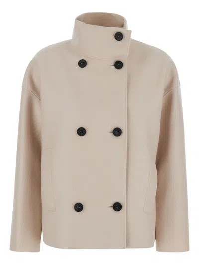 Harris Wharf London Double-breasted Jacket In Neutral