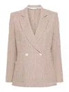 Harris Wharf London Double-breasted Button Blazer In Beige