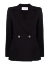 Harris Wharf London Black Double-breasted Blazer In Black