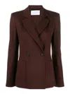 Harris Wharf London Double-breasted Wool Blazer In Brown