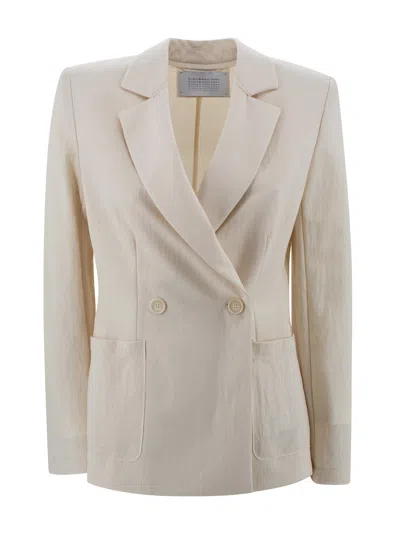 HARRIS WHARF LONDON DOUBLE-BREASTED JACKET IN VISCOSE