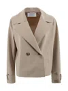 Harris Wharf London Double-breasted Tailored Blazer Adjustable Cuffs In Neutral
