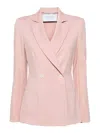 Harris Wharf London Shoulder-pads Double-breasted Blazer In Pink