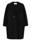 Harris Wharf London Double-breasted Oversized Wool Coat With Wide Lapels In Black