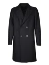 Harris Wharf London Oversized Double-breasted Black Wool Coat In Black