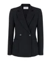 Harris Wharf London Women D.b. Blazer With Shoulder Pads Superfine Merino In Black