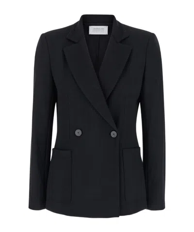 HARRIS WHARF LONDON DOUBLE-BREASTED VIRGIN WOOL BLAZER