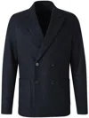 Harris Wharf London Double-breasted Wool Blazer In 蓝色