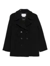 Harris Wharf London Double-breasted Wool Coat In Black