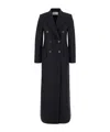 Harris Wharf London Black Double-breasted Long Coat With Peak Revers In Wool Woman In Black