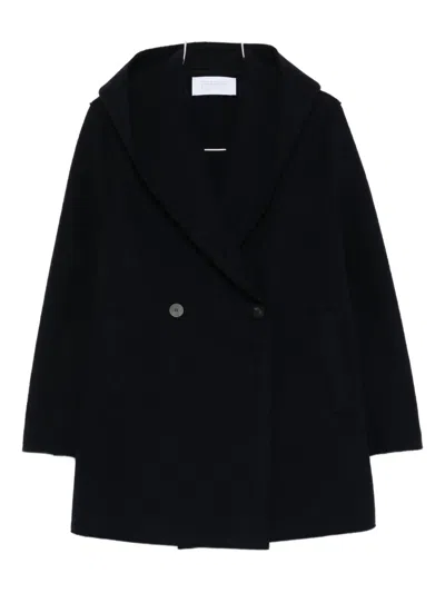 Harris Wharf London Double-breasted Wool Coat In Blue