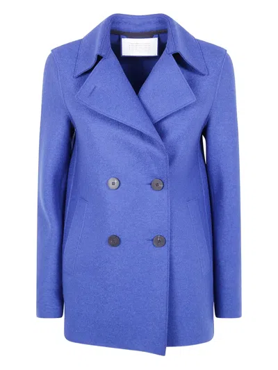 Harris Wharf London Double-breasted Wool Coat In Blue