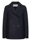 Harris Wharf London Double-breasted Wool Coat In Blue