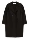 Harris Wharf London Double-breasted Wool Coat In Brown