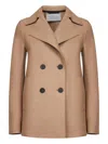 Harris Wharf London Double-breasted Wool Coat In Brown