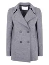 Harris Wharf London Double-breasted Wool Coat In Gray
