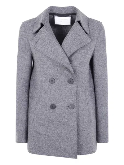 Harris Wharf London Double-breasted Wool Coat In Gray