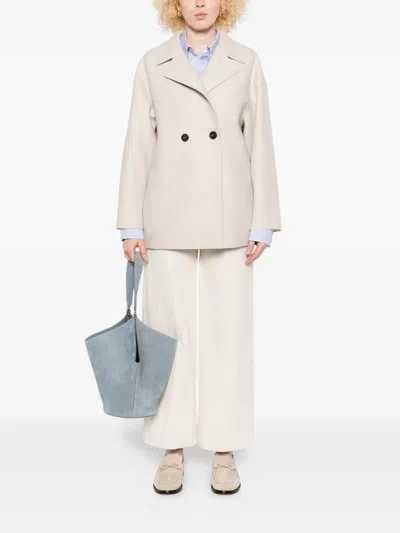 Harris Wharf London Double-breasted Wool Coat In Neutral