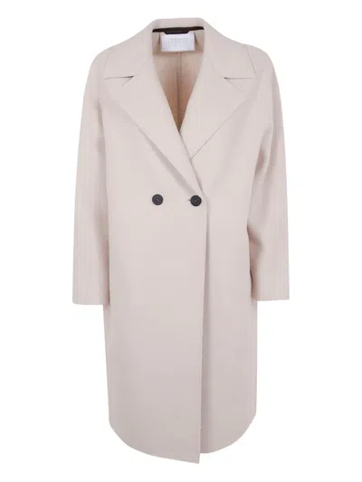 Harris Wharf London Double-breasted Wool Coat In Pink