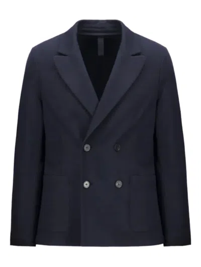 Harris Wharf London Double-breasted Wool Jacket In Blue