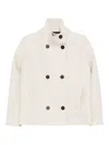 Harris Wharf London Beige Short Coat With High Neck And Dropped Shoulders In Neutral