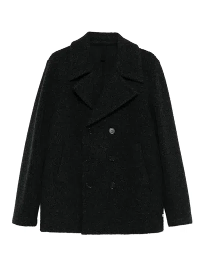 Harris Wharf London Double-breasted Wool Peacoat In Gray