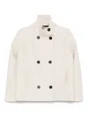 Harris Wharf London Beige Short Coat With High Neck And Dropped Shoulders In Neutral