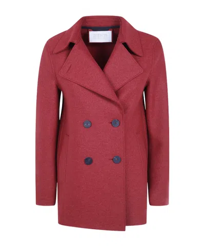Harris Wharf London Double-breasted Short Coat In Red