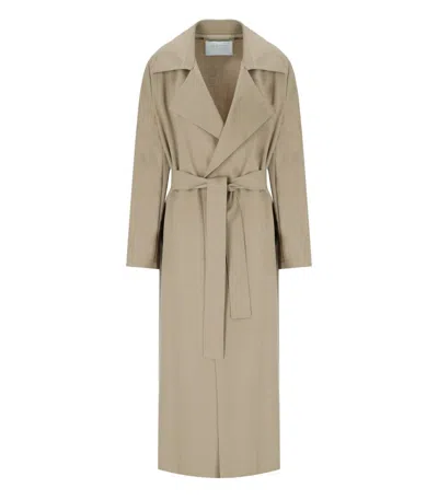 Harris Wharf London Dove Grey Trench In Neutral