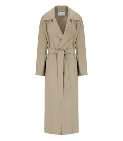 Harris Wharf London Dove Grey Trench In Beige