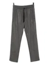 Harris Wharf London Drawstring Wool Trousers In Gray