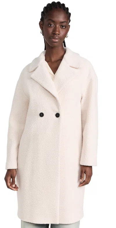 Harris Wharf London Dropped Shoulder Bouclé Coat Ecru In Ivory/cream Beige