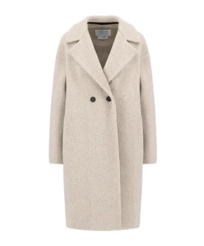 Harris Wharf London Dropped Shoulder Coat Boucle In Neutral