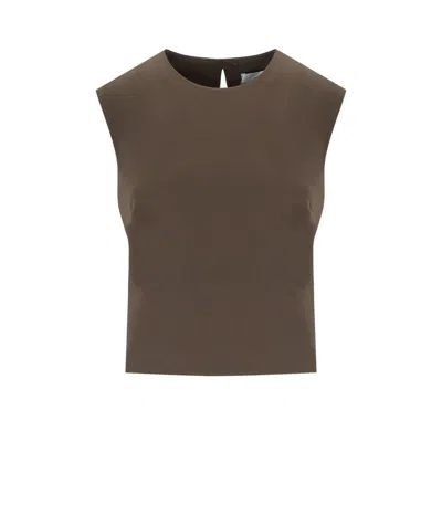 Harris Wharf London Ebony Grey Top In Brown