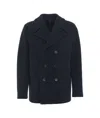 Harris Wharf London Short Double-breasted Wool Blend Coat In Black