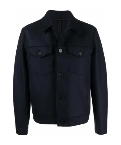 Harris Wharf London Felted Virgin Wool Jacket In Black