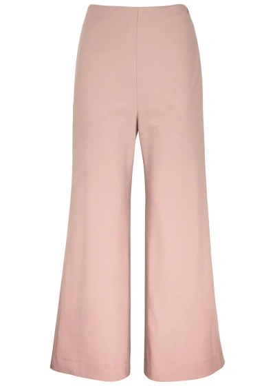 Harris Wharf London Flared Stretch-jersey Trousers In Rose