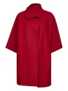 Harris Wharf London Folded-neck Cape Coat In Red