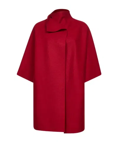 Harris Wharf London Folded-neck Cape Coat In Red
