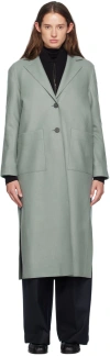Harris Wharf London Green Long Boxy Coat In 663 Sage Green