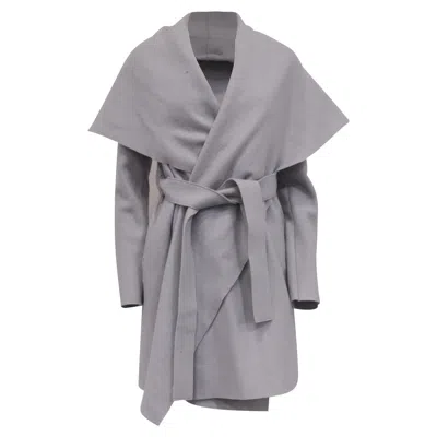 Pre-owned Harris Wharf London Harris Wharrf London Belted Blanket Coat In Grey Wool
