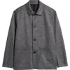 Harris Wharf London Heathered Wool Twill Button-up Utility Jacket In Grey Cavalry