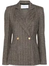 Harris Wharf London Double-breasted Button Blazer In Brown