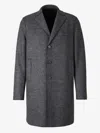 Harris Wharf London Herringbone Single-breasted Coat In Gray