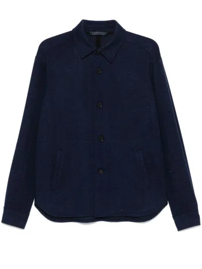 Harris Wharf London Herringbone Jacket In Blau