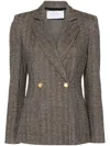Harris Wharf London Double-breasted Button Blazer In Brown