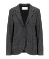 Harris Wharf London Herringbone-pattern Wool Jacket In Black