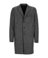 Harris Wharf London Herringbone Single-breasted Coat In Black